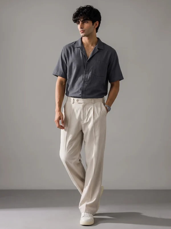 Relaxed Fit Linen Trousers